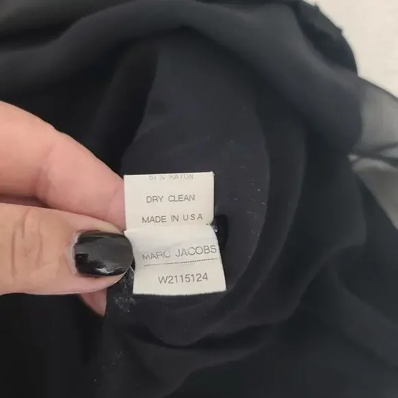 Marc Jacobs Silk ladies skirt black Size 10 dark feminine formal minimalistic - Picture 8 of 11